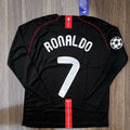 Cristiano Ronaldo #7 Manchester United 2007/2008 Black Long sleeve Away Jersey